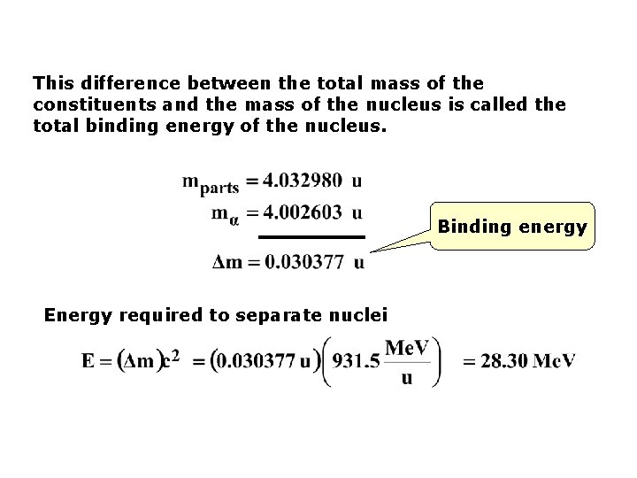 This difference between the total mass of the constituents and the mass of the