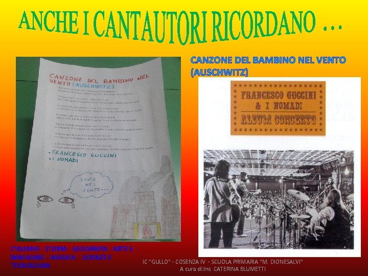 CANZONE DEL BAMBINO NEL VENTO (AUSCHWITZ) ITALIANO - STORIA GEOGRAFIA - ARTE E IMMAGINE
