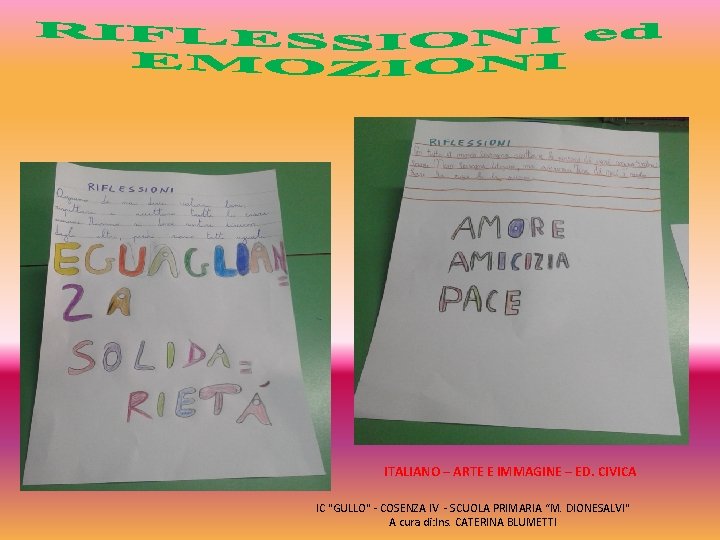 ITALIANO – ARTE E IMMAGINE – ED. CIVICA IC "GULLO" - COSENZA IV -