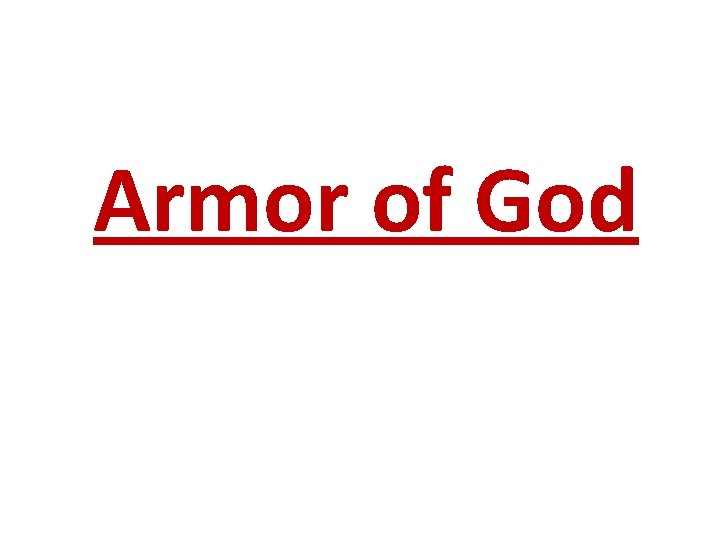 Armor of God 