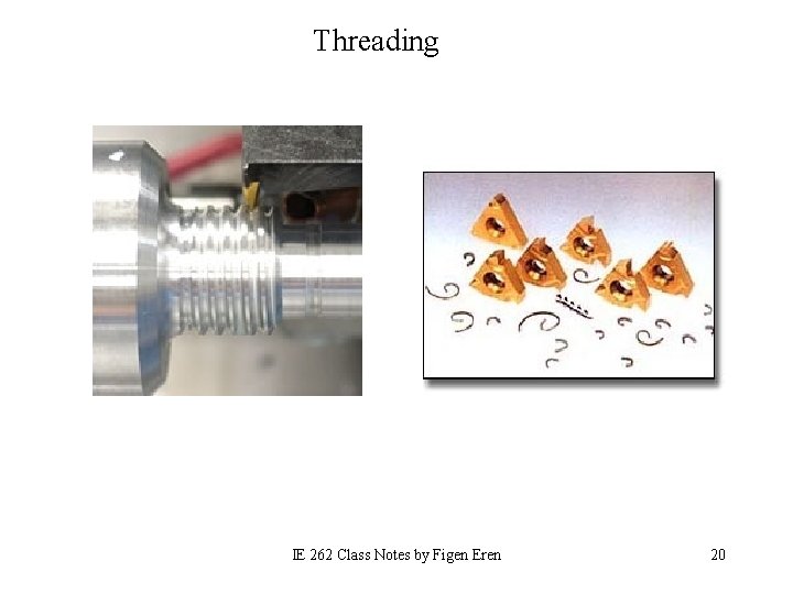 Threading IE 262 Class Notes by Figen Eren 20 