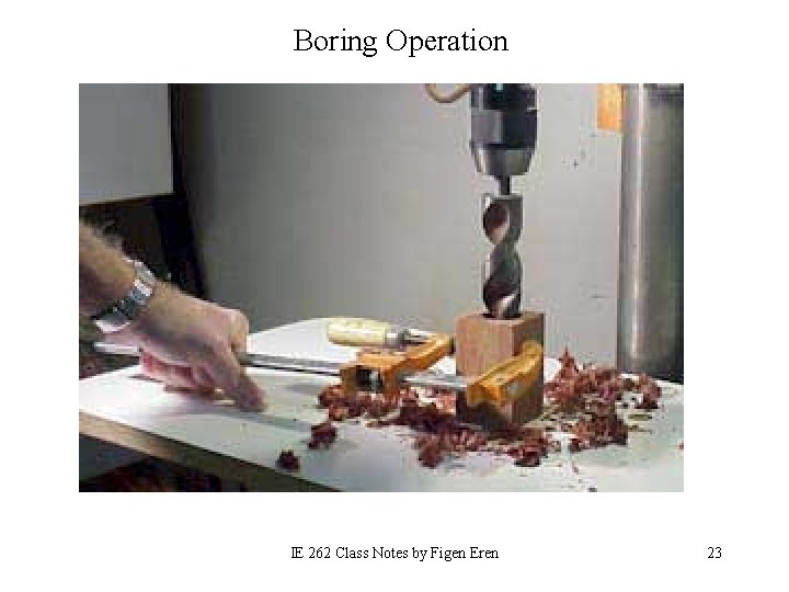 Boring Operation IE 262 Class Notes by Figen Eren 23 