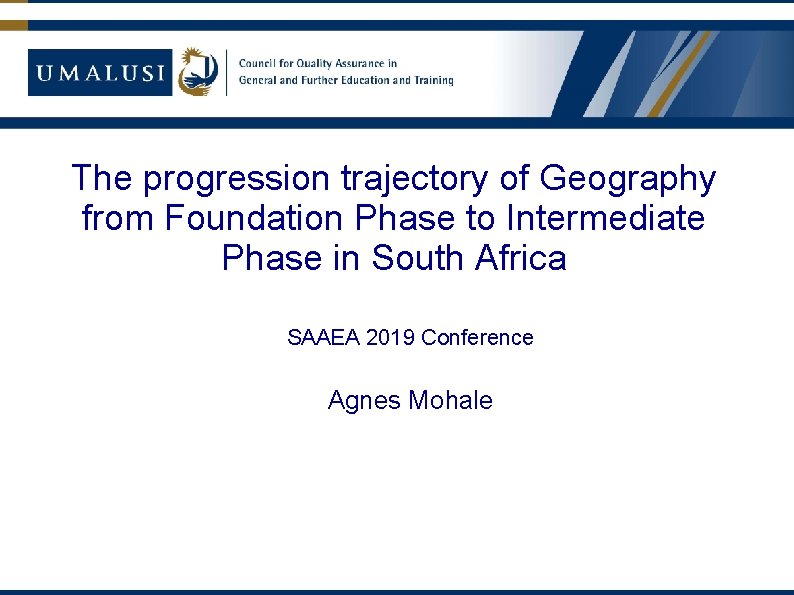 The progression trajectory of Geography from Foundation Phase to Intermediate Phase in South Africa