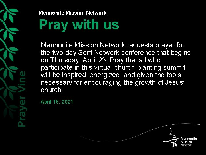 Mennonite Mission Network Prayer Vine Pray with us Mennonite Mission Network requests prayer for