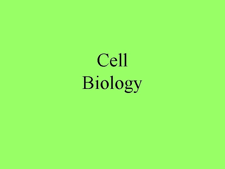 Cell Biology 