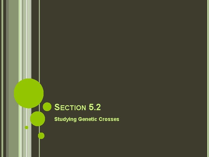 SECTION 5. 2 Studying Genetic Crosses 