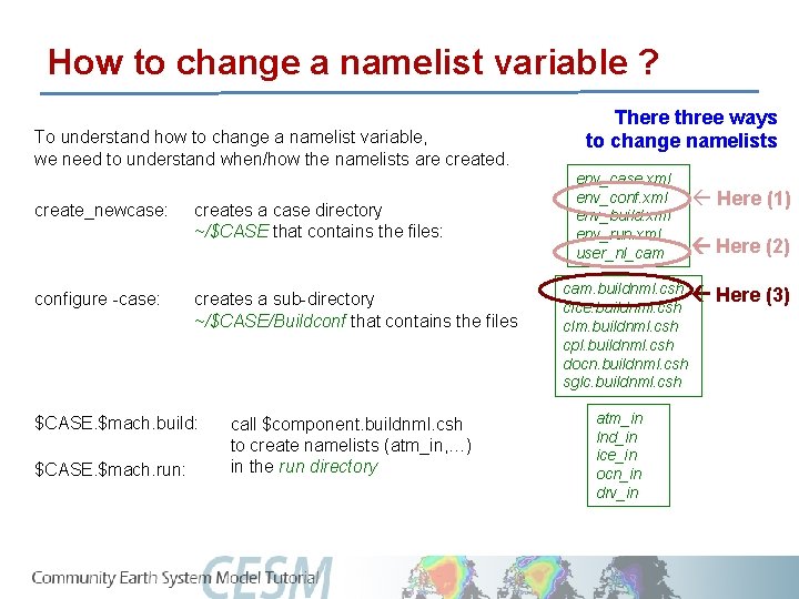 How to change a namelist variable ? To understand how to change a namelist