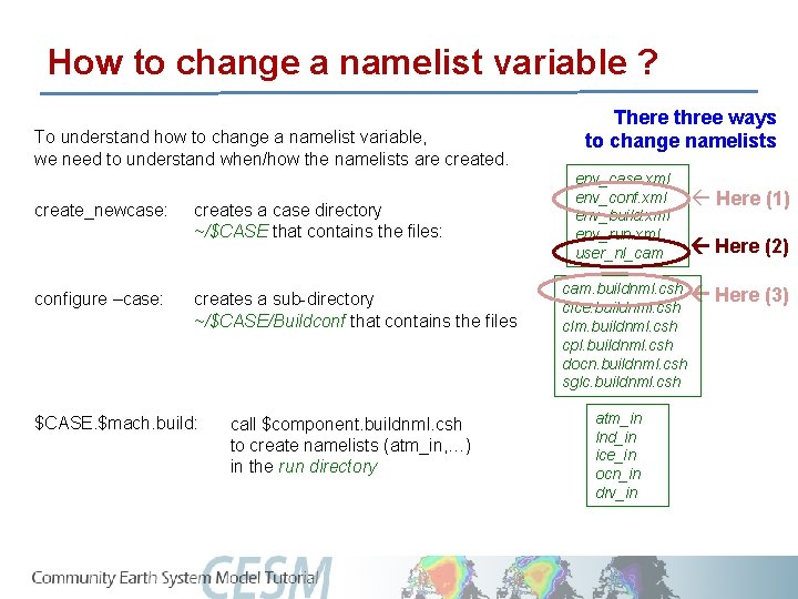 How to change a namelist variable ? To understand how to change a namelist