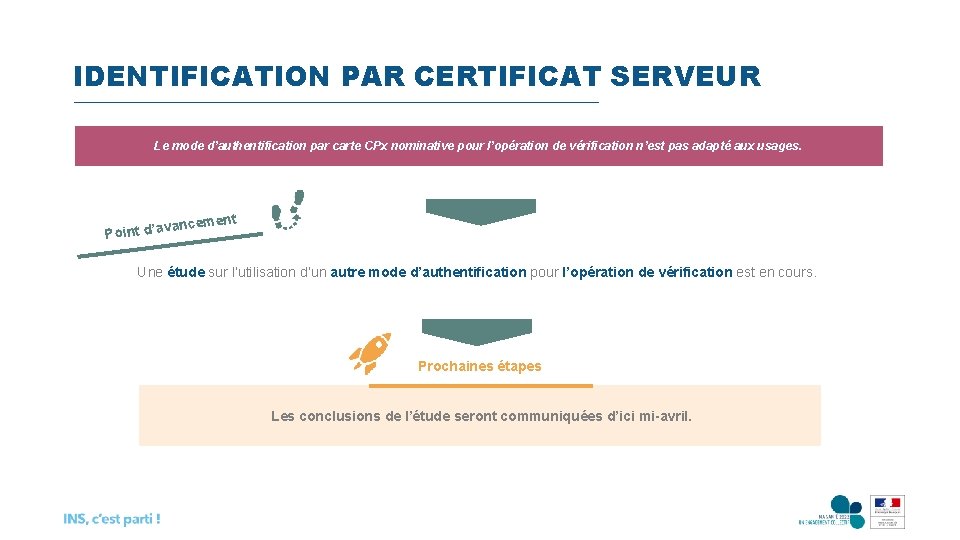 IDENTIFICATION PAR CERTIFICAT SERVEUR Le mode d’authentification par carte CPx nominative pour l’opération de