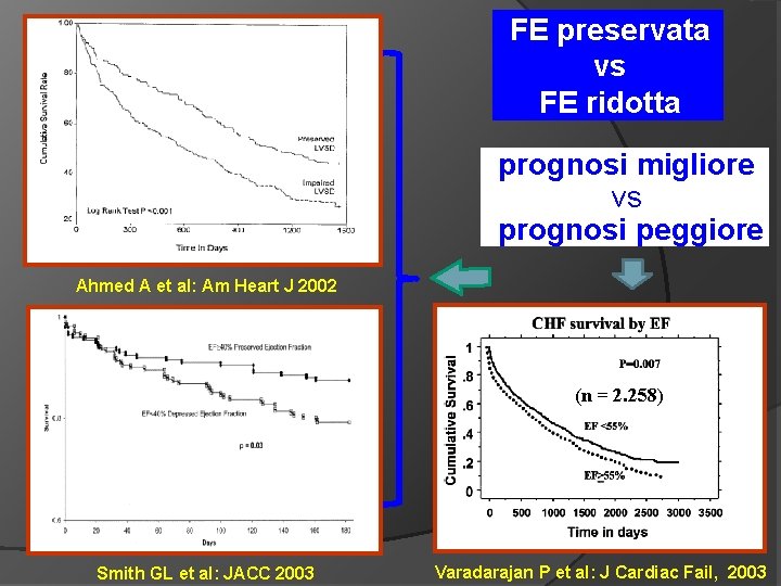 FE preservata vs FE ridotta prognosi migliore vs prognosi peggiore Ahmed A et al:
