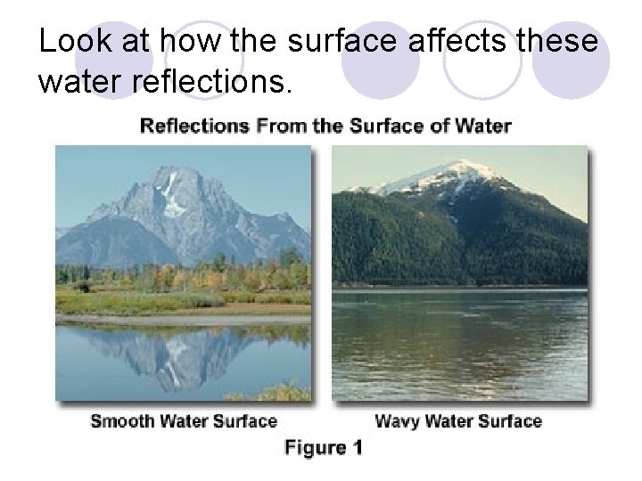 Look at how the surface affects these water reflections. 