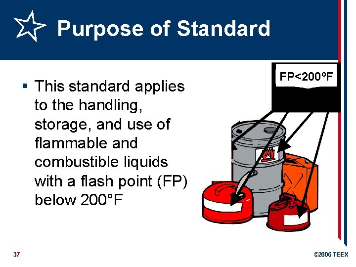 Purpose of Standard § This standard applies to the handling, storage, and use of
