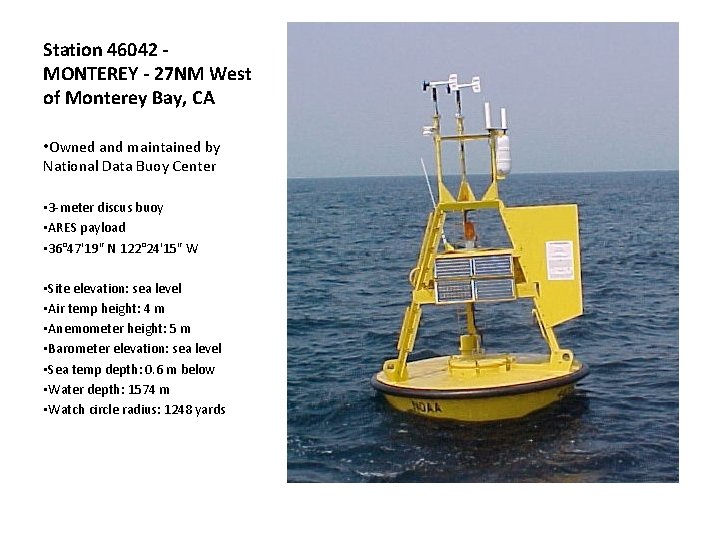 Station 46042 MONTEREY - 27 NM West of Monterey Bay, CA • Owned and Station 46042 MONTEREY - 27 NM West of Monterey Bay, CA • Owned and