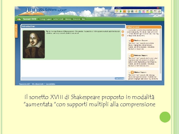 il sonetto XVIII di Shakespeare proposto in modalità “aumentata “con supporti multipli alla comprensione
