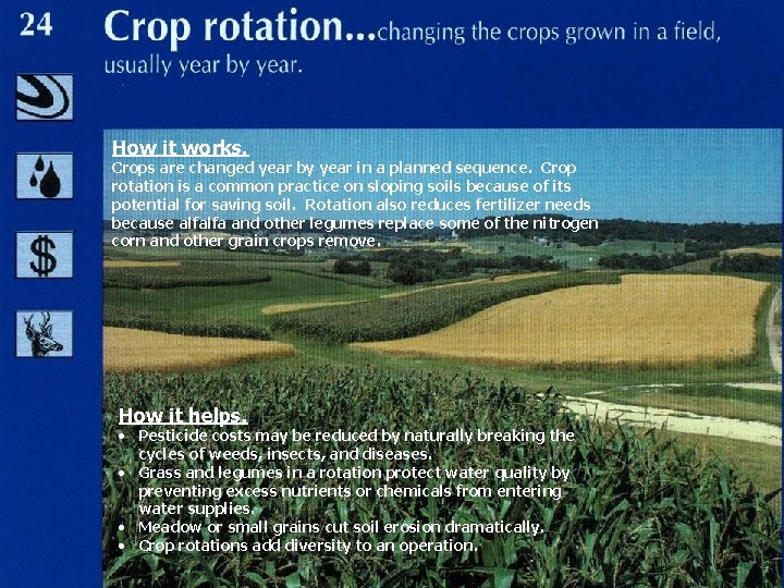 How it works. Crops are changed year by year in a planned sequence. Crop