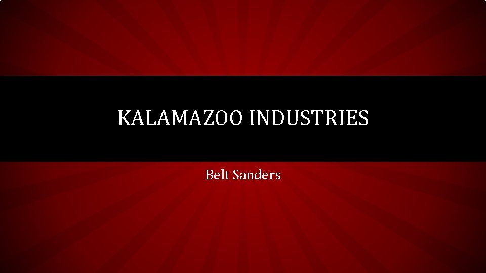 KALAMAZOO INDUSTRIES Belt Sanders 