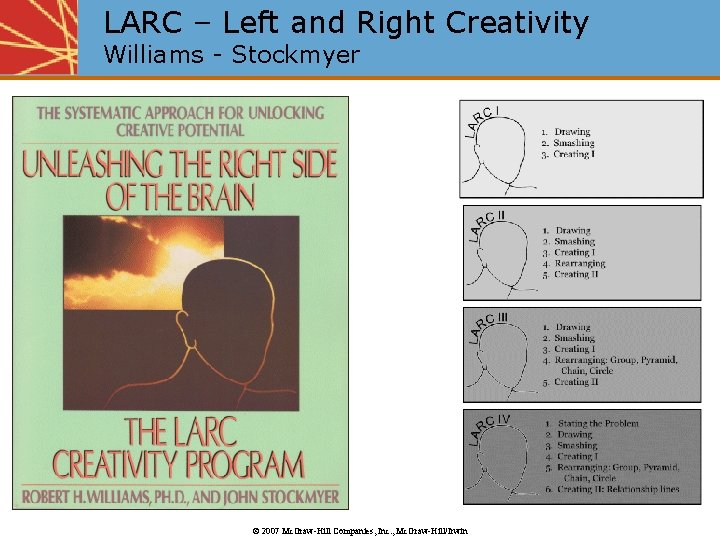 LARC – Left and Right Creativity Williams - Stockmyer © 2007 Mc. Graw-Hill Companies,