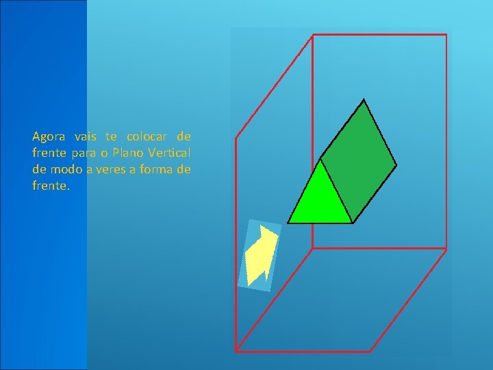 Agora vais te colocar de frente para o Plano Vertical de modo a veres