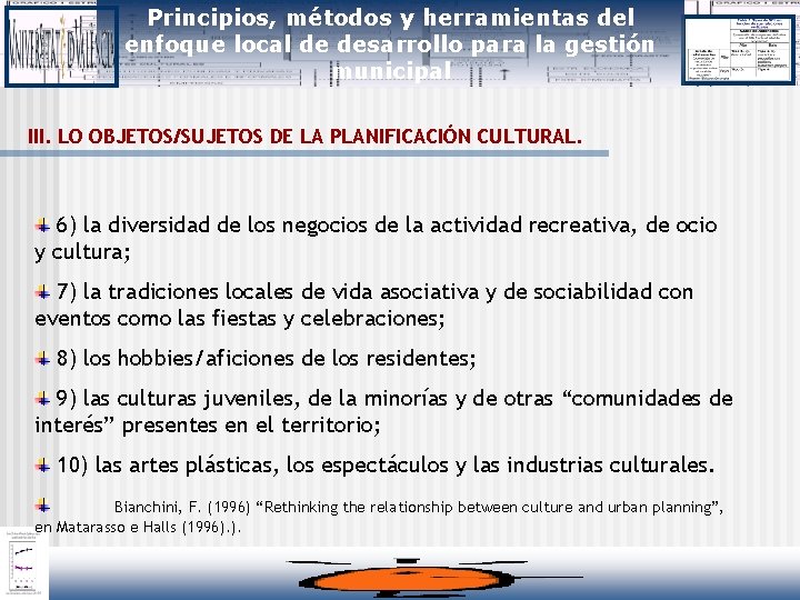 Principios, métodos y herramientas del enfoque local de desarrollo para la gestión municipal III.