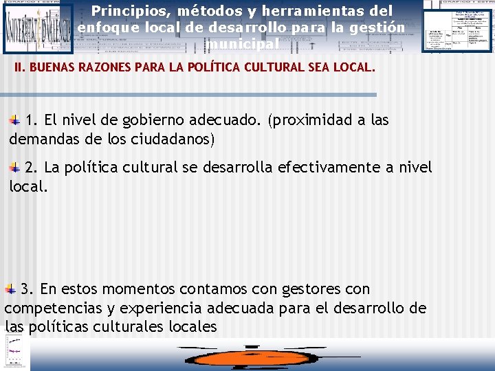 Principios, métodos y herramientas del enfoque local de desarrollo para la gestión municipal II.