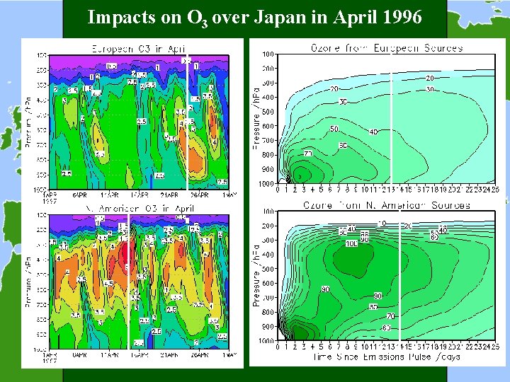 Impacts on O 3 over Japan in April 1996 