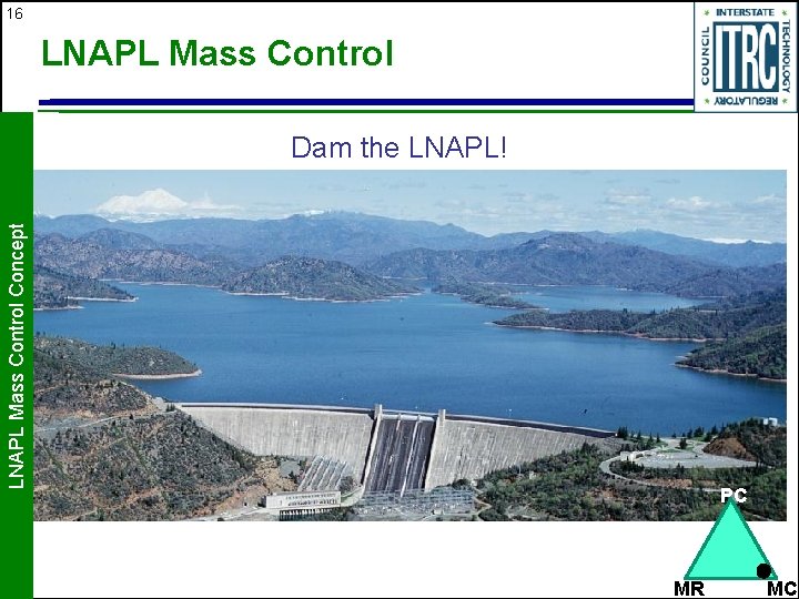 16 LNAPL Mass Control Concept Dam the LNAPL! PC MR MC 