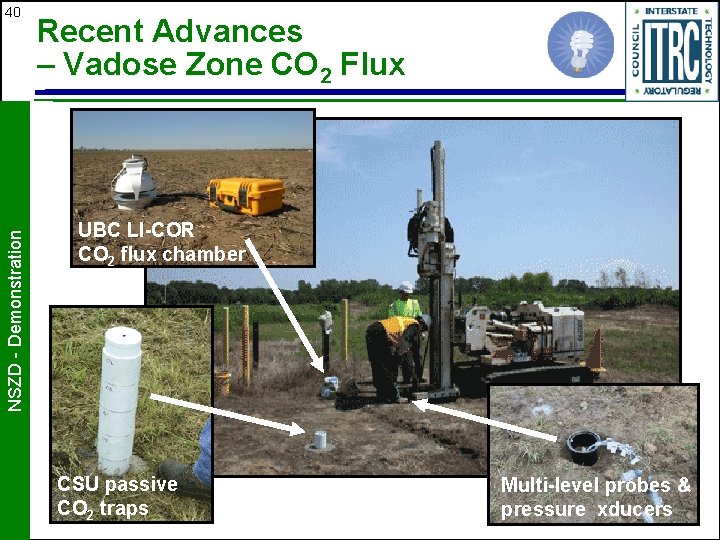 NSZD - Demonstration 40 Recent Advances – Vadose Zone CO 2 Flux UBC LI-COR