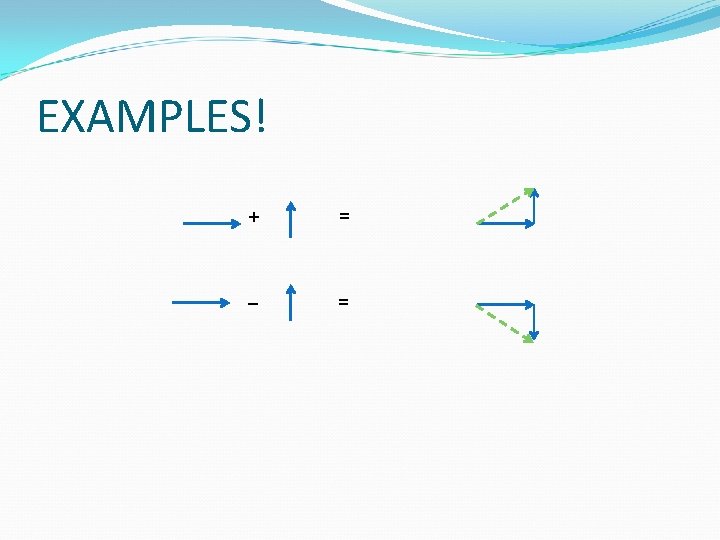 EXAMPLES! + = – = EXAMPLES! + = – =