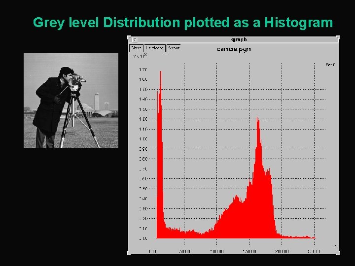 Grey level Distribution plotted as a Histogram 
