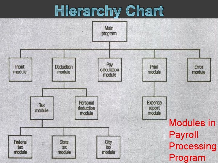 Hierarchy Chart Modules in Payroll Processing Program 71 