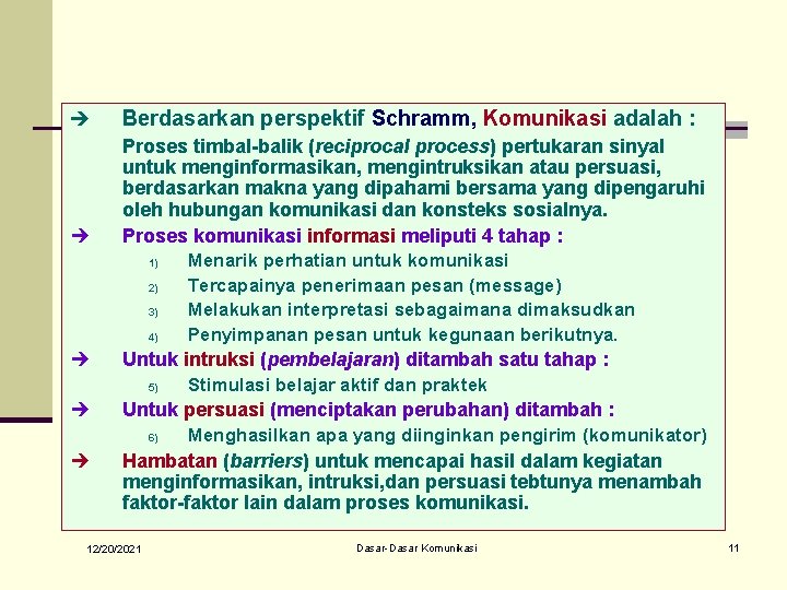 è Berdasarkan perspektif Schramm, Komunikasi adalah : è Proses timbal-balik (reciprocal process) pertukaran sinyal è Berdasarkan perspektif Schramm, Komunikasi adalah : è Proses timbal-balik (reciprocal process) pertukaran sinyal