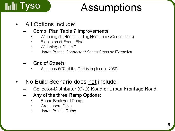  • Tyso ns All Options include: – Comp. Plan Table 7 Improvements •