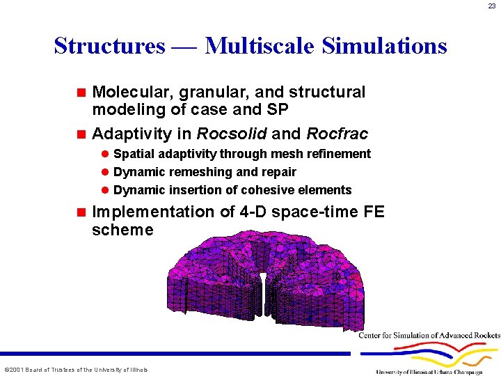 23 Structures — Multiscale Simulations Molecular, granular, and structural modeling of case and SP