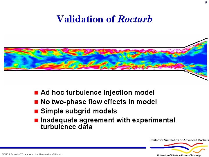 5 Validation of Rocturb Ad hoc turbulence injection model n No two-phase flow effects