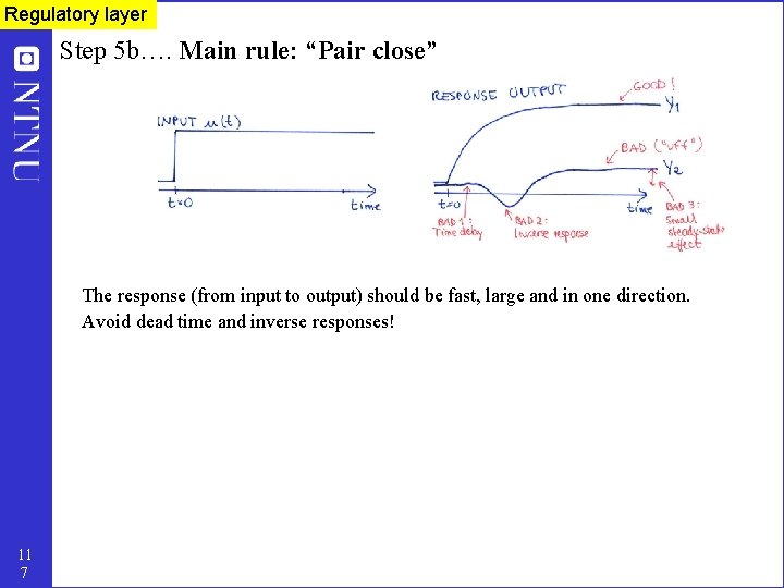 Regulatory layer Step 5 b…. Main rule: “Pair close” The response (from input to