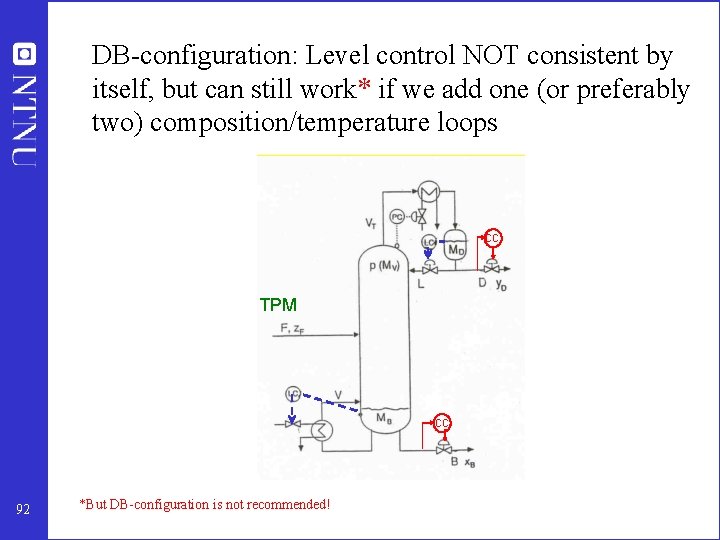 DB-configuration: Level control NOT consistent by itself, but can still work* if we add