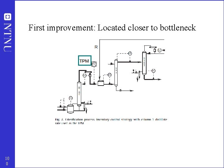 First improvement: Located closer to bottleneck 10 0 