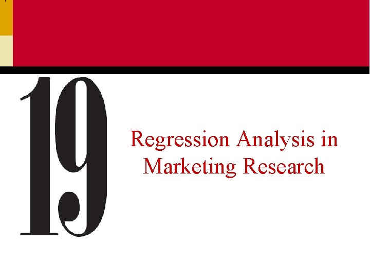 Regression Analysis in Marketing Research 