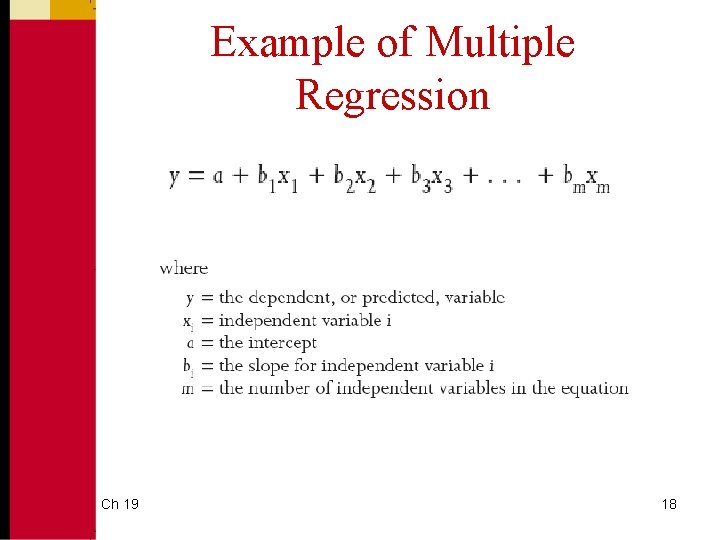 Example of Multiple Regression Ch 19 18 