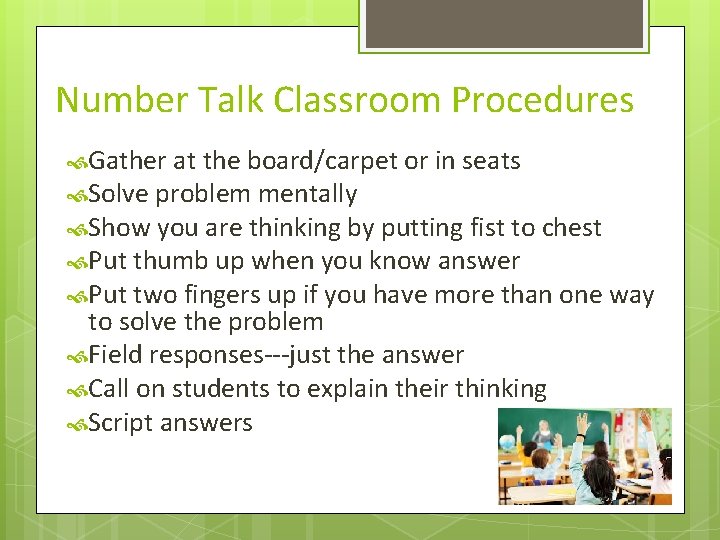 Number Dialog Number Talks What is a Number Talk Short