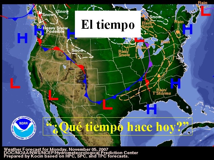 El tiempo “¿Qué tiempo hace hoy? ” 