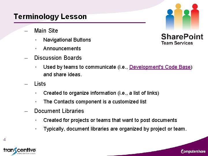 Terminology Lesson – – Main Site • Navigational Buttons • Announcements Discussion Boards • Terminology Lesson – – Main Site • Navigational Buttons • Announcements Discussion Boards •