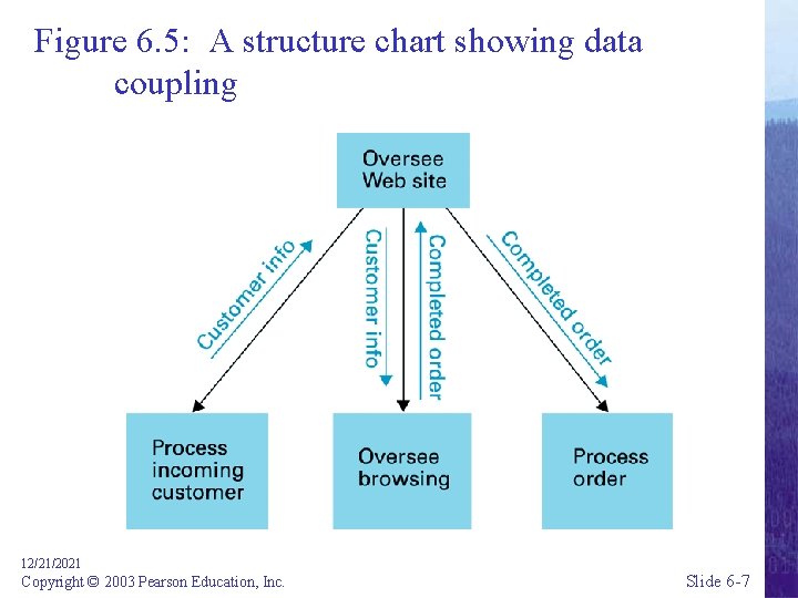 Figure 6. 5: A structure chart showing data coupling 12/21/2021 Copyright © 2003 Pearson
