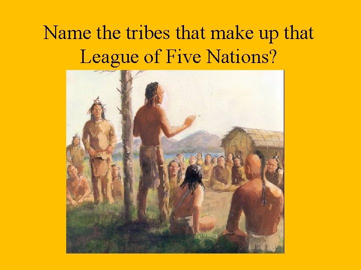 Name the tribes that make up that League of Five Nations? 