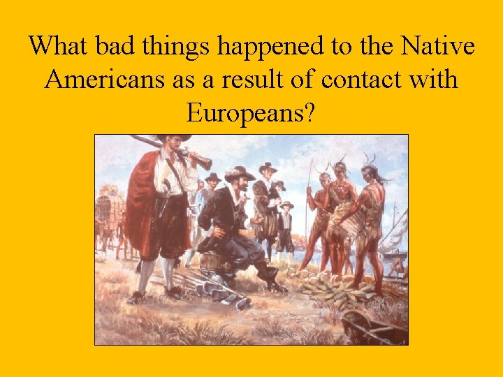 What bad things happened to the Native Americans as a result of contact with