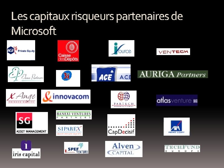Les capitaux risqueurs partenaires de Microsoft 