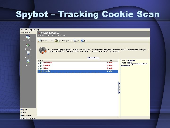 Spybot – Tracking Cookie Scan 