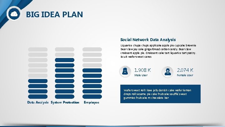 BIG IDEA PLAN Social Network Data Analysis Liquorice chupa chups applicake apple pie cupcake