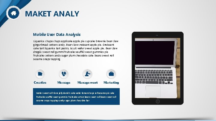 MAKET ANALY Mobile User Data Analysis Liquorice chupa chups applicake apple pie cupcake brownie