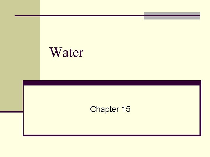 Water Chapter 15 